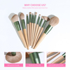 10Pcs Wooden Handle Makeup Brush Set with Pouch