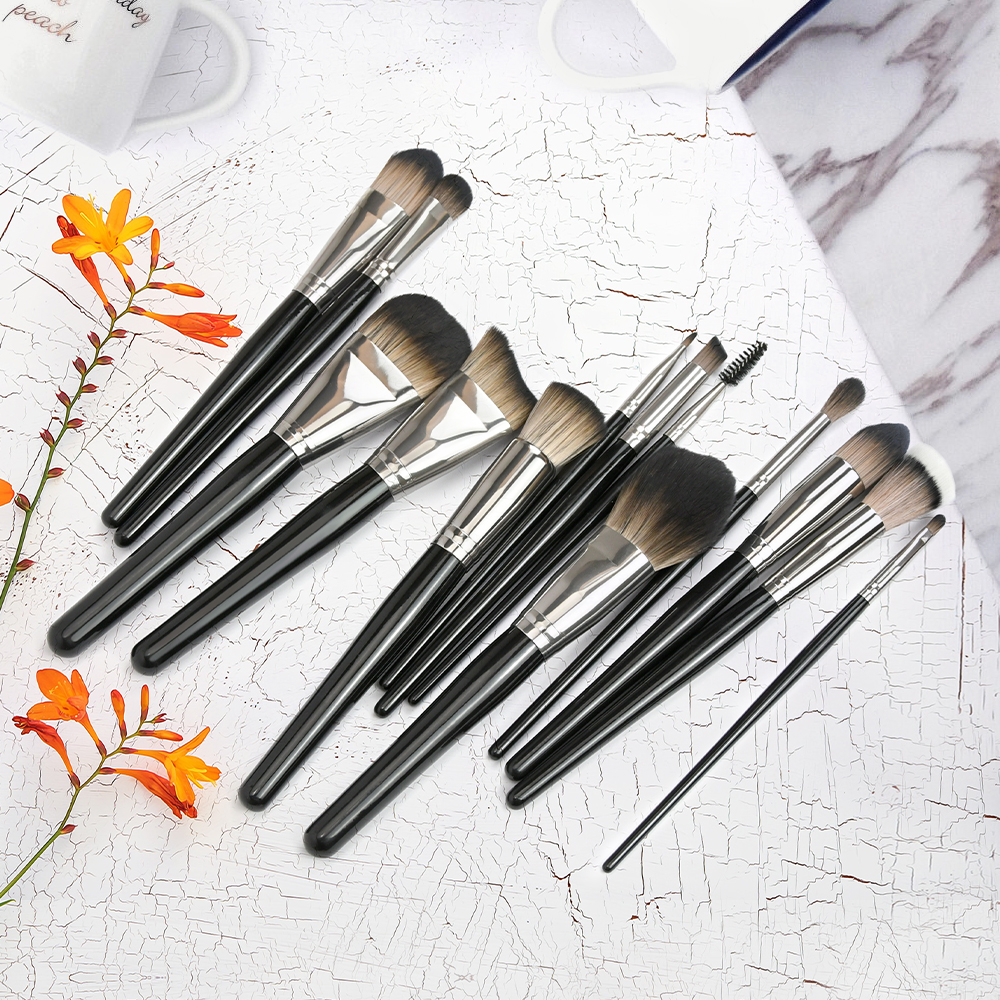 13Pcs Black Cosmetic Makeup Brush Factory Luxury Custom Logo Professional Makeup Brush Set