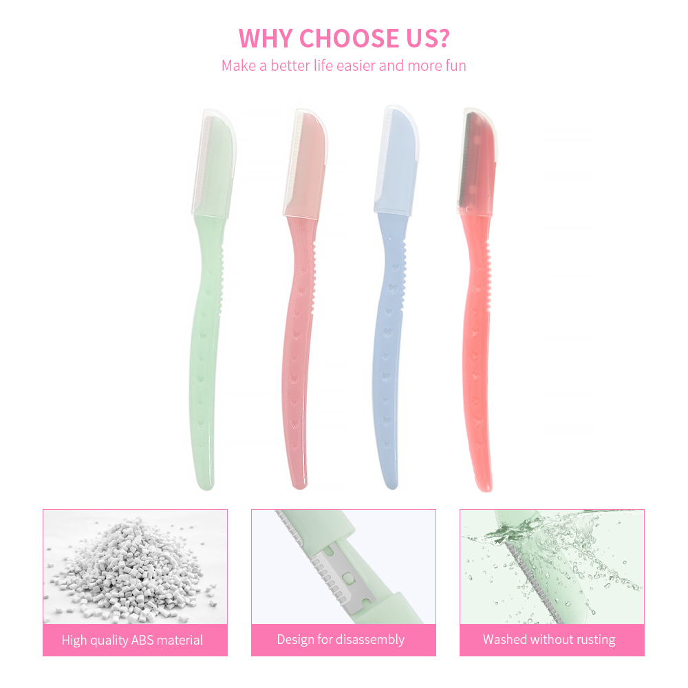 Candy Color Women's Eyebrow Razor Eco Friendly Eyebrow Razor Trimmer Shaper Dermaplaning Tools