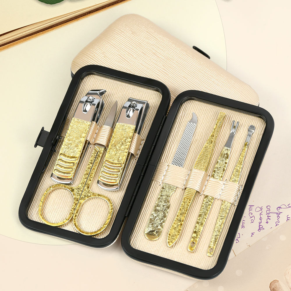 Stainless Steel Nail Scissor Set Pedicure Manicure Kit With PU Case