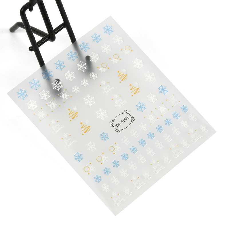Winter Snowflake White Color Christmas Nail Stickers