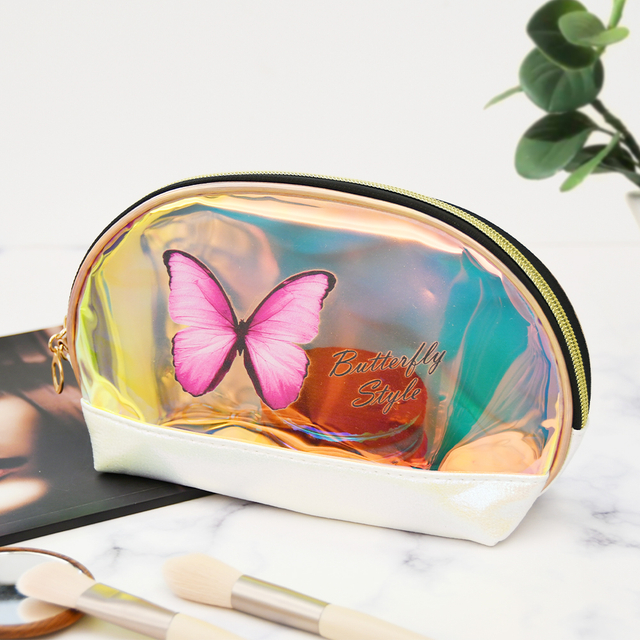 Butterfly Clear Laser Cosmetic Pouch