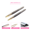 Gold Fiber Tip Eyelash Tweezers