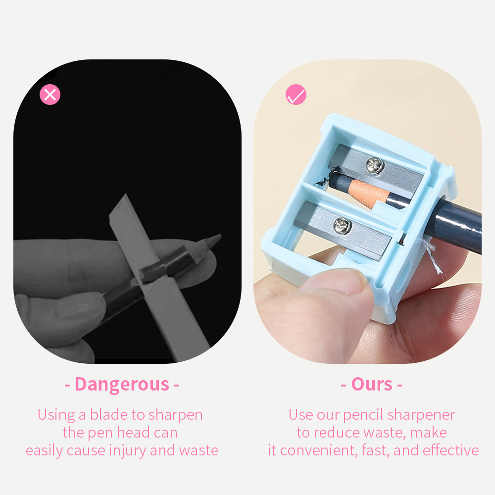 Makeup plastic personalized eyebrow pencil sharpener