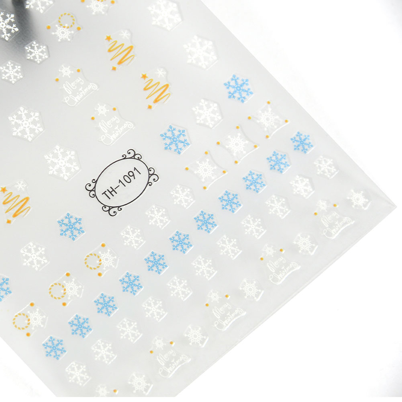 Winter Snowflake White Color Christmas Nail Stickers