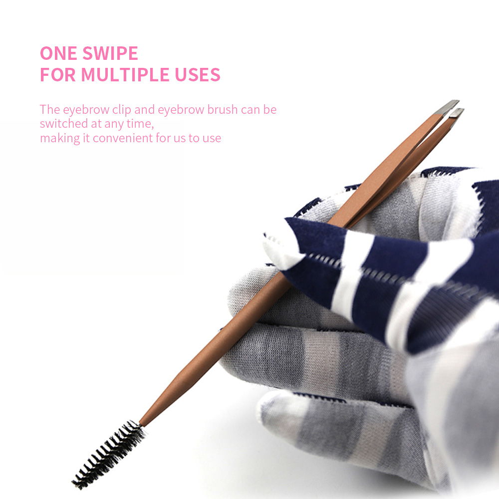 False Eyelash Tweezer Double Head Eyebrow Clip