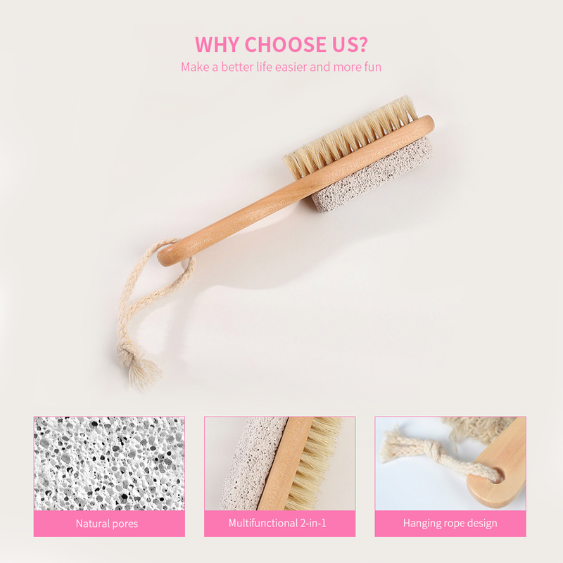 2 in 1 Double-Sided Pumice Stone Cleaning Brush