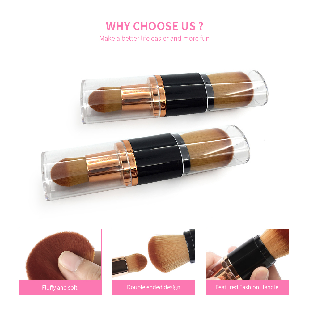Double Head Retractable Cover Makeup Brush