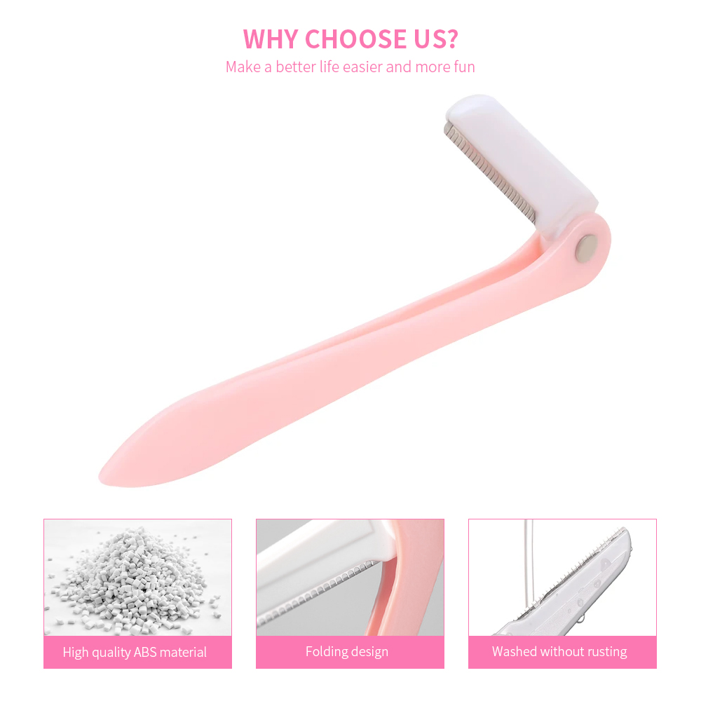 Women Trimmers Box Packaging Safe Sharpe Razor Folding Eyebrow Razor Knife For Eyebrows