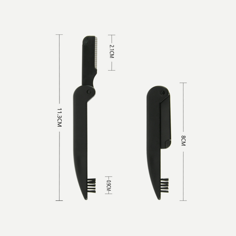 2 In 1 Folding Eyebrow Razor With Comb