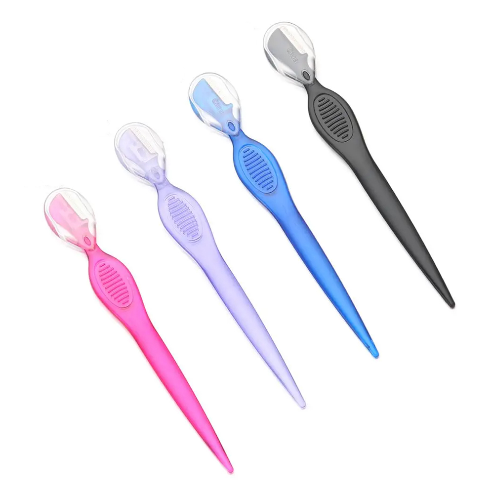 Reusable Facial Dermaplaning Tool Women Eyebrow Razor Trimmer With Replaceable Blade