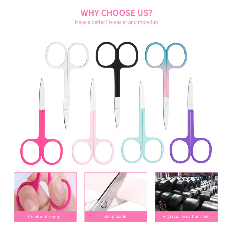 Pointed Head Curved Beauty Scissors
