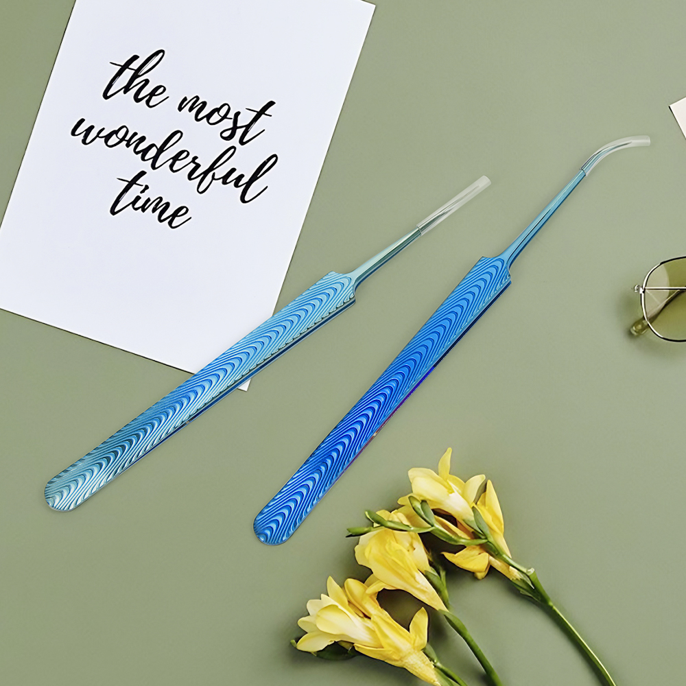 Blue Lash Tweezers For Eyelash Extension