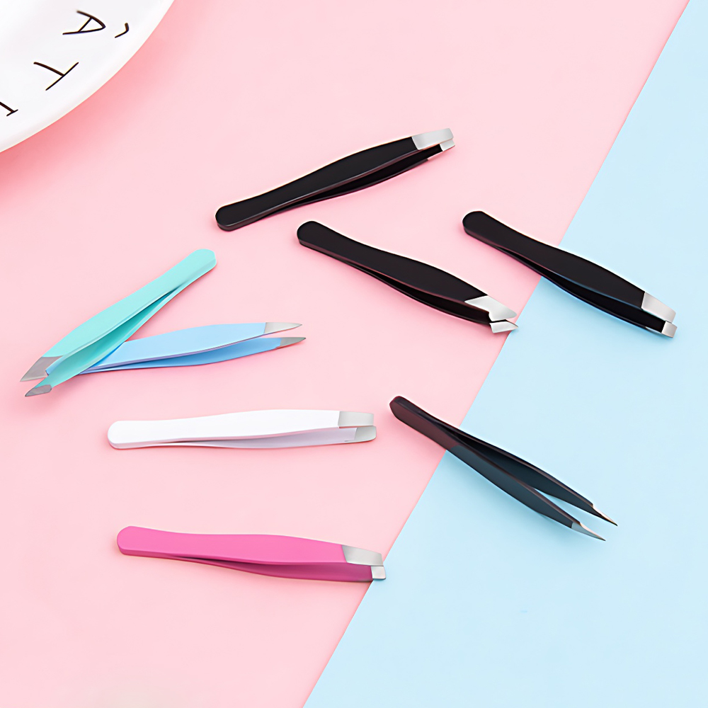 Mini Size False Eyelash Applicator Kit Beautiful Color Coated Slanted Pointed Eyelash Tools