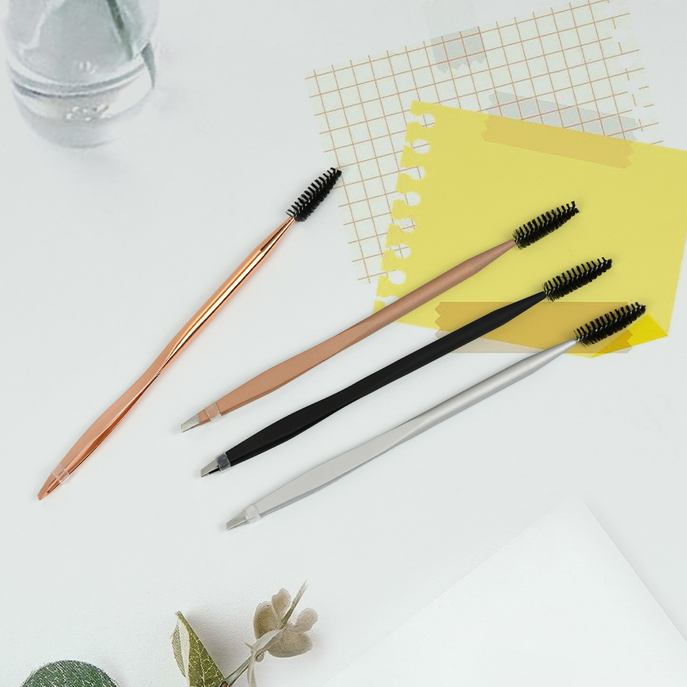 False Eyelash Tweezer Double Head Eyebrow Clip