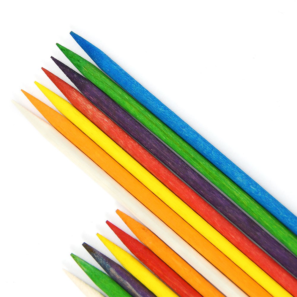 Multi Functional Colorful Wooden Cuticle Nail Sticks