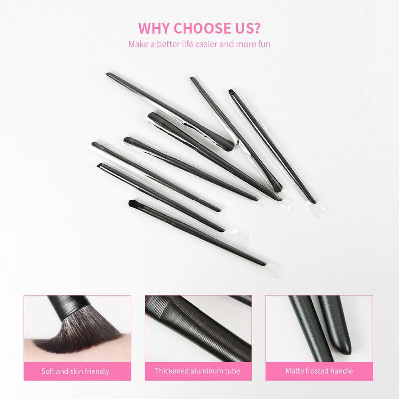 8Pcs Black Eyeliner Makeup Brush Set
