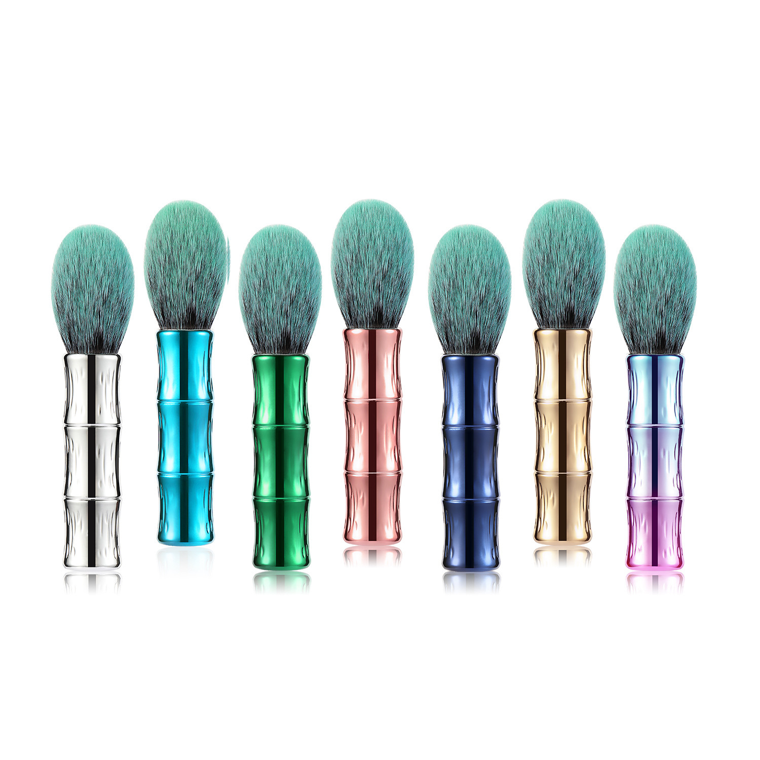 7 Color Bamboo Handle Flame Makeup Brush