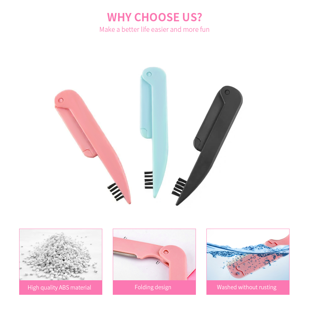 Folding Eyebrow Shaper With Comb Portable Eyebrow Razor 2 In 1 Facial Hair Remover Eyebrow Trimmer