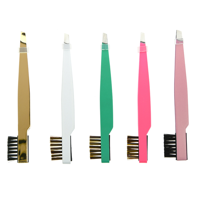 2 In 1 Slant Tip Eyelash Tools With Brush