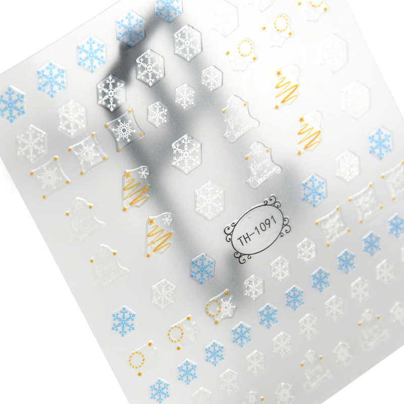 Winter Snowflake White Color Christmas Nail Stickers