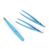 Sky Blue Stainless Steel Eyebrow Tweezers Set 