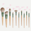 10Pcs Wooden Handle Makeup Brush Set with Pouch