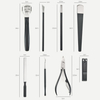 9Pcs black personal foot care grooming kit