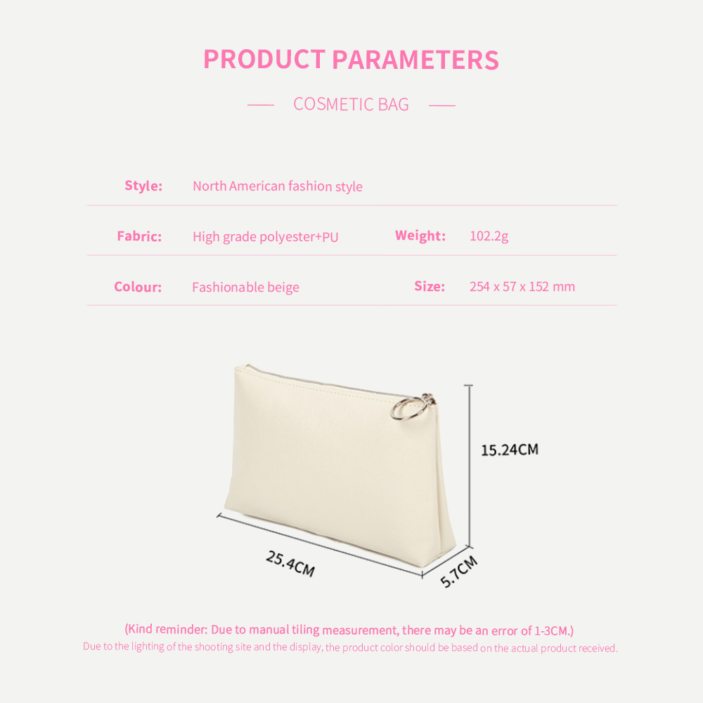 Large PU Leather Cosmetic Pouch Travel Women Lady Storage Trolley Pouch