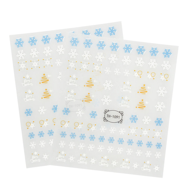 Winter Snowflake White Color Christmas Nail Stickers