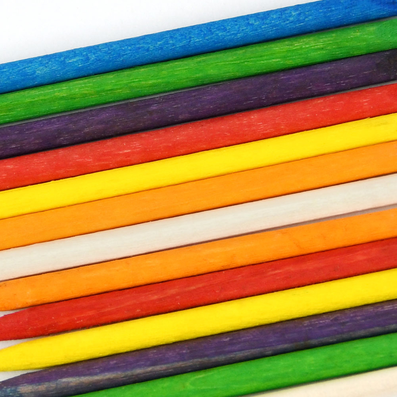 Multi Functional Colorful Wooden Cuticle Nail Sticks