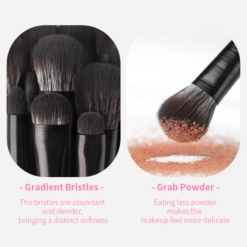 8Pcs Black Eyeliner Makeup Brush Set