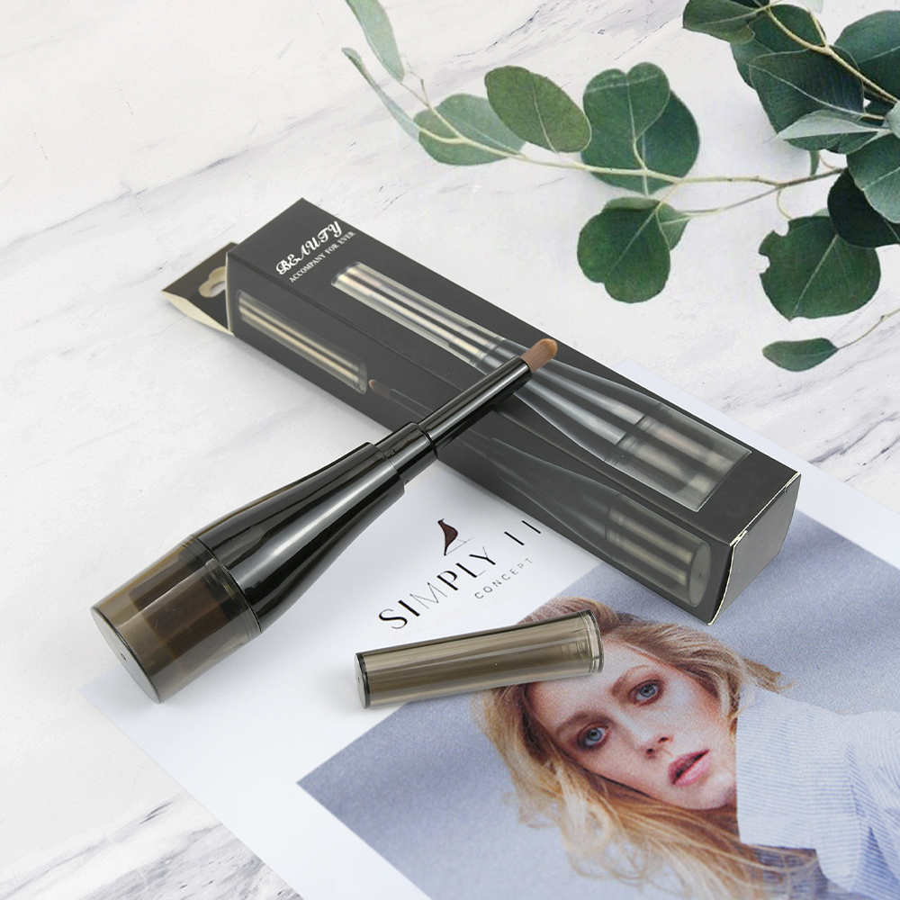 Professional Double Head Kabuki Black Lip Brush 2 in 1 Liquid Foundation Concealer Makeup Brush
