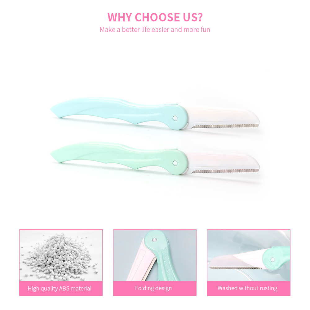 Stainless Steel Facial Hair Remover Tool Derma Razor Folding Eyebrow Trimmer For Women