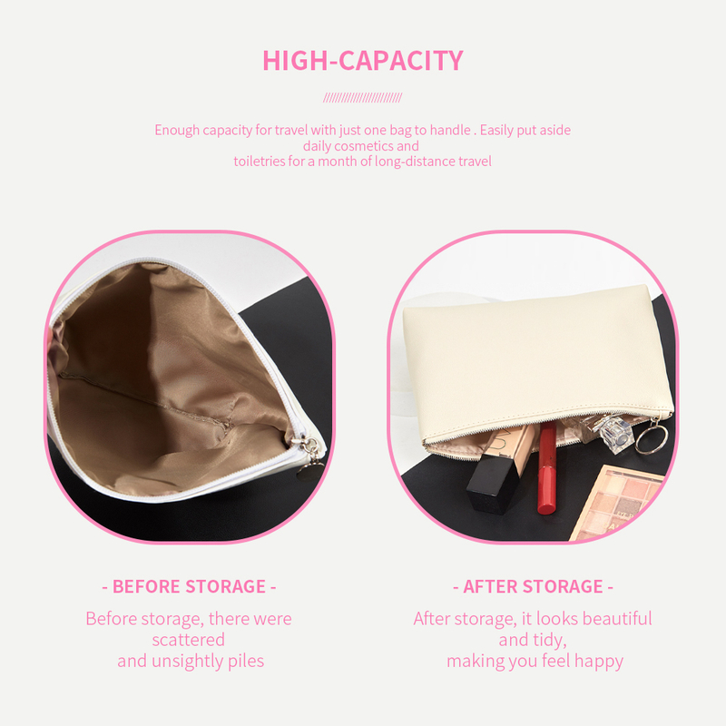 Large PU Leather Cosmetic Pouch