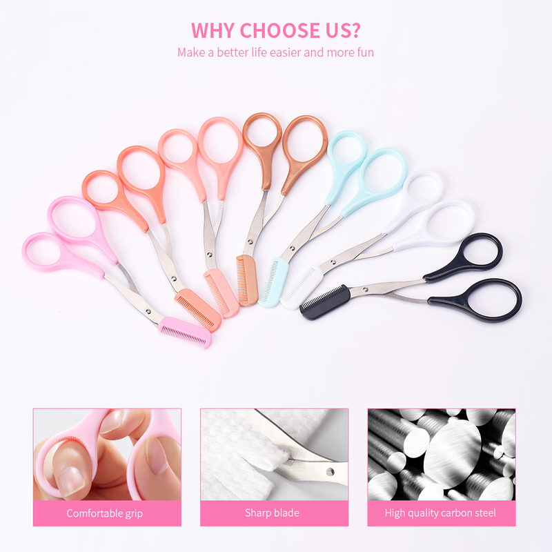 Eyebrow Trimmer Scissors with Comb