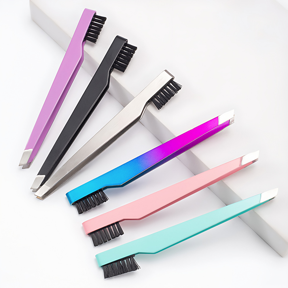 2 In 1 Slant Tip Eyelash Tools With Brush