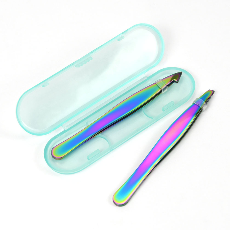 2 pcs stainless steel eyebrow tweezers set
