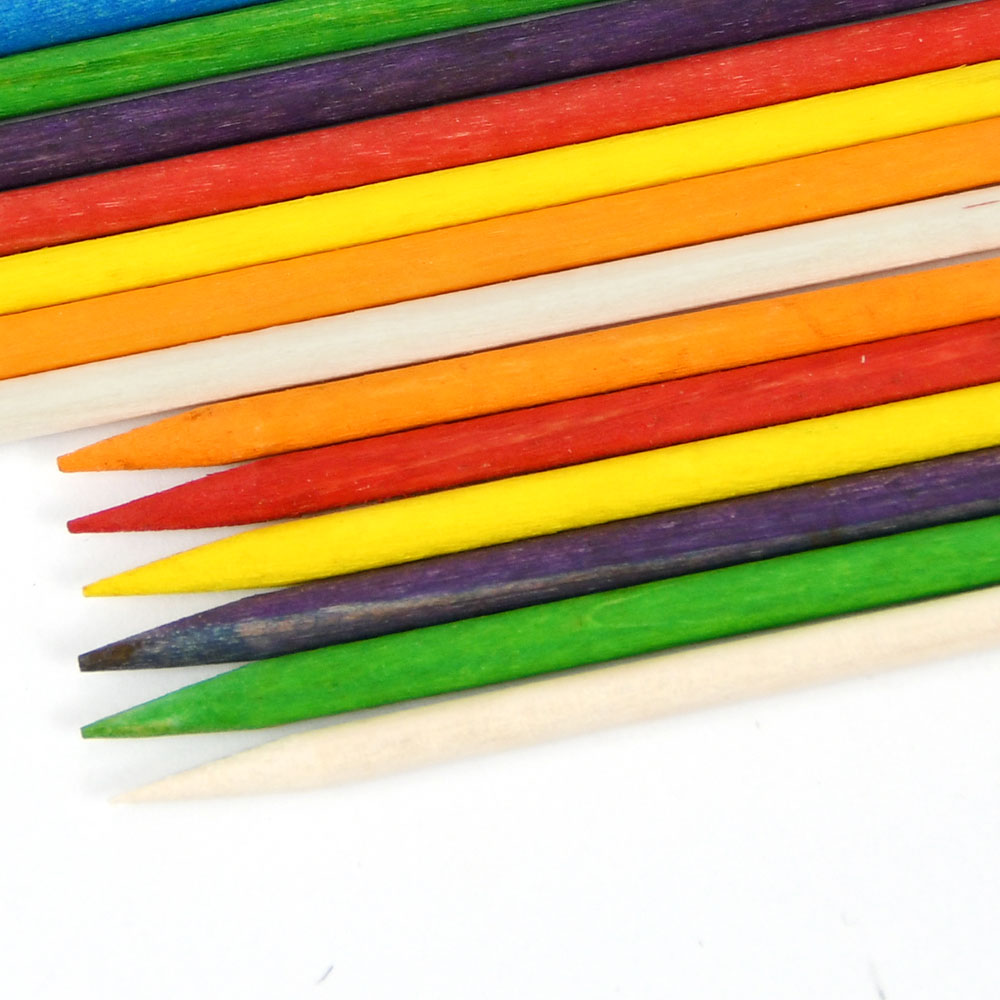 Multi Functional Colorful Wooden Cuticle Nail Sticks