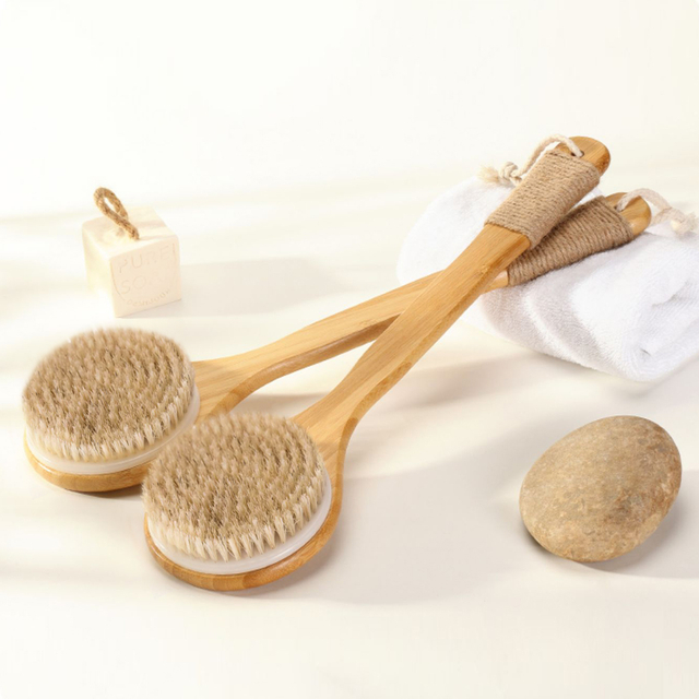 Long Handle Wooden Bath Body Brush