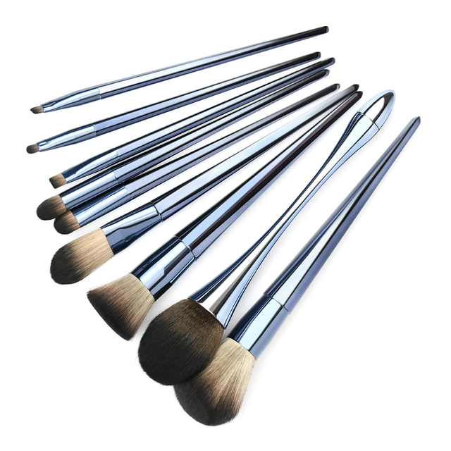 9Pcs Synthetic Bristle Foundation Makeup Brush Set