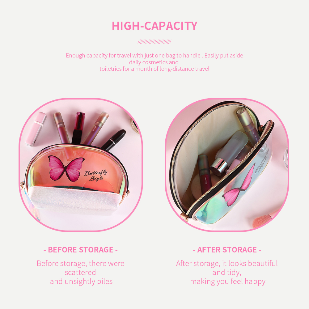 Butterfly Clear Laser Cosmetic Pouch