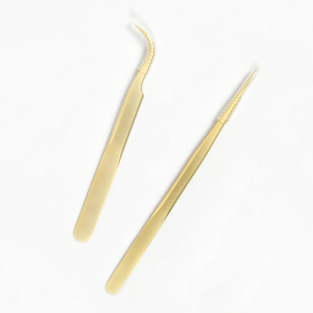 Eyelash Extensions Golden Tweezers