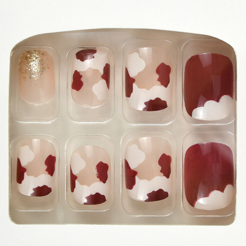 Leopard Print Blue Color Full Cover Press on Nail Tips