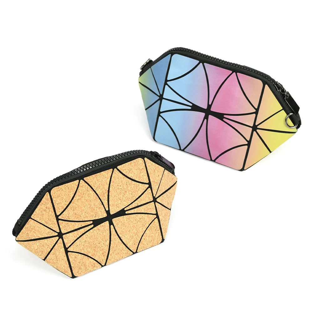Custom Holographic Tropical Fashionable Leaves Makeup Bag