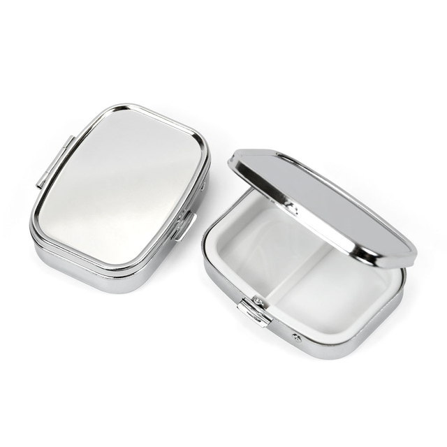 Metal Travel Portable Small Medicine Pill Case With Mirror
