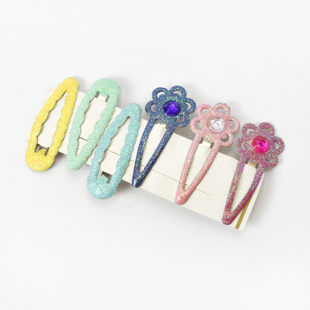 Colorful Glitter Metal Hair Clips