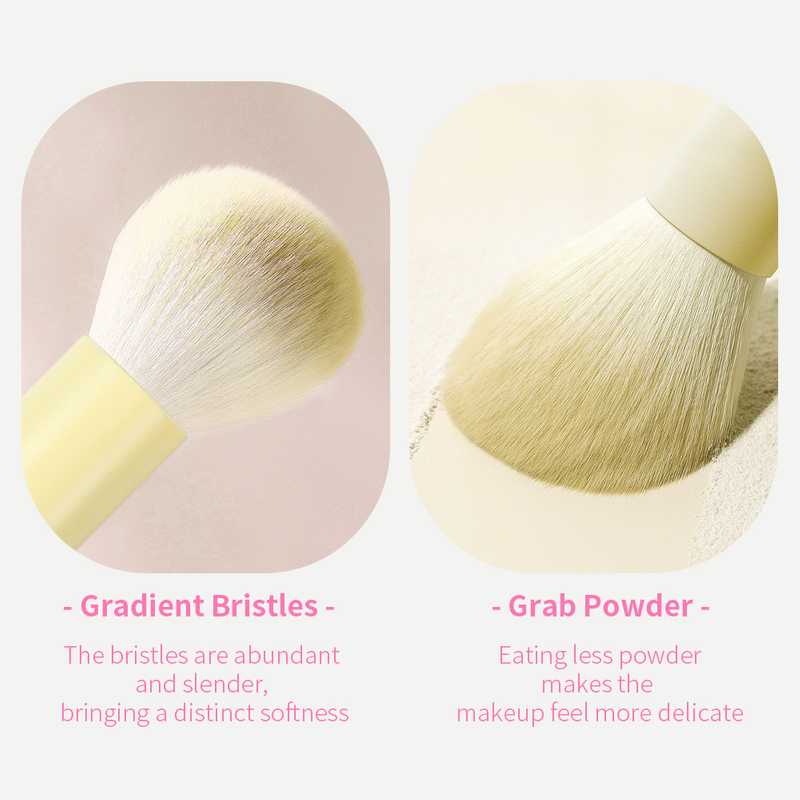 Round Short Handle Cosmetic Powder Brush Set