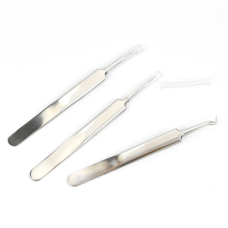 3 PCS Stainless Steel Eyelash Tweezers