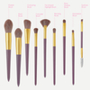 Violet Makeup Brush Set with Cosmetic Bag